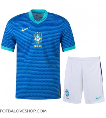Brazílie Dětské Venkovní Dres Copa America 2024 Krátký Rukáv (+ trenýrky)